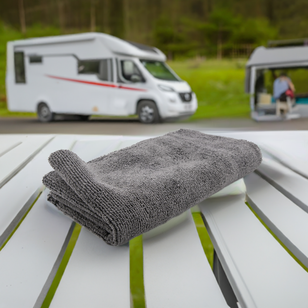 graues Mikrofasertuch von Boat & Caravan Care