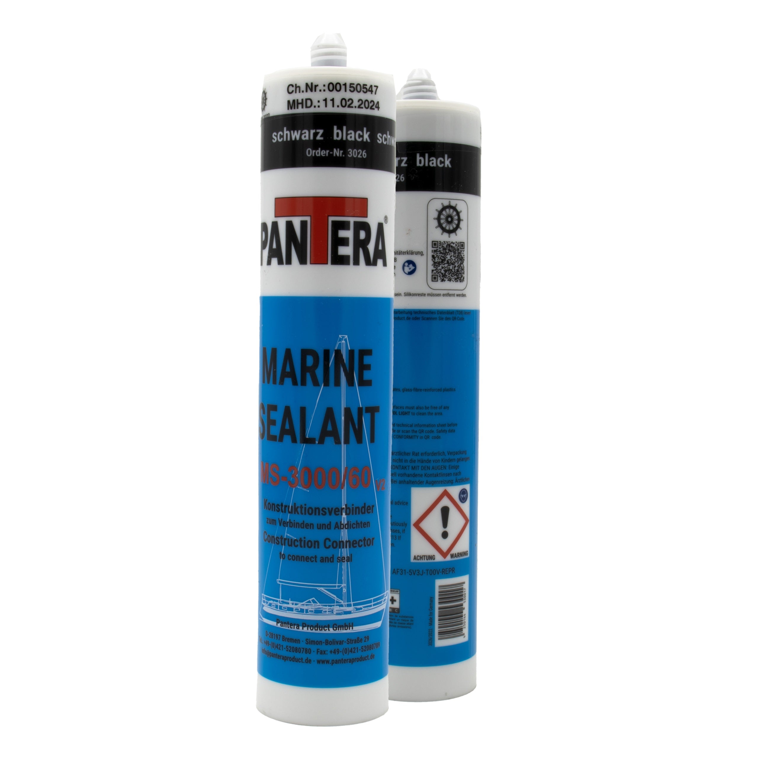 Pantera Gummi Kleber in schwarz und weiß in einer 290ml Kartusche